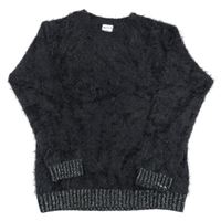 Černý chlupatý svetr Pocopiano