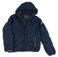 Tmavomodrá šusťáková zateplená bunda s kapucí C&A