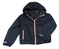 Tmavomodrá nepromokavá větrovka s kapucí 