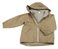 Hnědá šusťáková jarní bunda s kapucí H&M