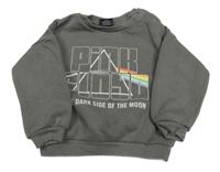 Šedá mikina s nápisem - Pink Floyd