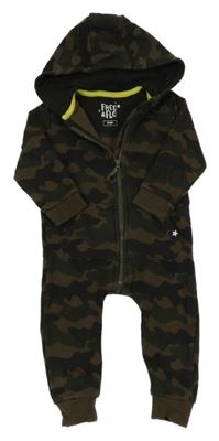 Khaki army tepláková kombinéza s hvězdou a kapucí F&F