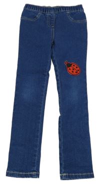 Modré džegíny s beruškou Topolino