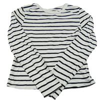 Bílo-černé pruhované crop triko H&M