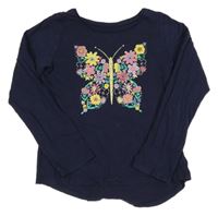 Tmavomodré triko s motýlkem Nutmeg 