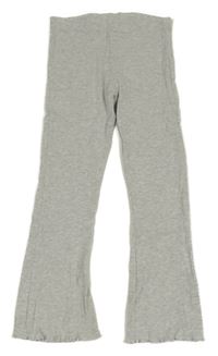 Světlešedé žebrované flare legíny F&F