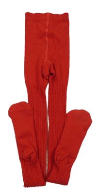 Červené punčocháče s 3D vzorem