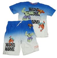 2set - Modro-bílé tričko + teplákové kraťasy - Avengers Tu