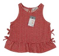 Nové - Červeno-bílý kostkovaný top Primark