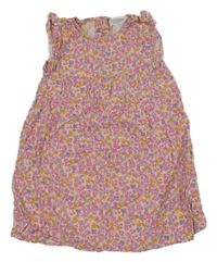 Růžovo-fialové květované šaty Primark