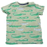 Světlezelené tričko s krokodýly H&M