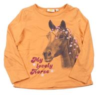 Oranžové triko s koníkem 