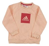 Broskvová mikina s logem Adidas