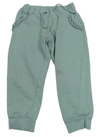 Zelenošedé tepláky s volánky Mothercare
