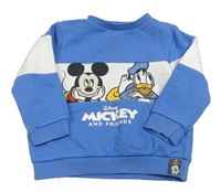 Modro-bílá mikina s Mickeym a Donaldem Disney