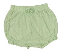Zelenkavé bavlněné kraťasy s madeirou Mothercare