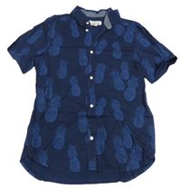 Tmavomodrá košile s ananasy H&M