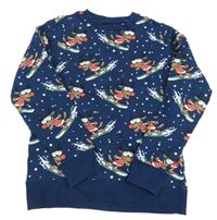 Tmavomodrá mikina se soby Next 