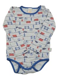 Šedo-tmavomodré body s londýnský motivem Pusblu