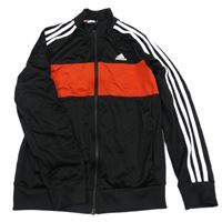 Černo-červená propínací sportovní mikina s logem Adidas