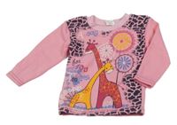 Růžová mikina se žirafami Pembis