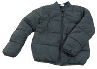 Tmavošedá šusťáková prošívaná zimní bunda Y.F.K.