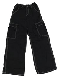 Černé wide leg high waist rifle Page one young