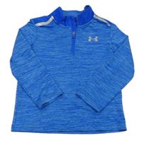 Modrá melírovaná sportovní funkční mikina s logem Under Armour