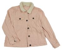 Světlerůžová riflová bunda s kožíškem Lily & Dan