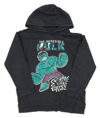 Tmavošedá mikina s Hulkem a kapucí George
