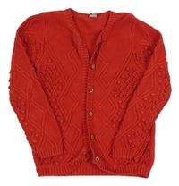 Červený propínací svetr Tu