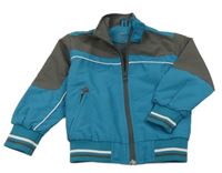 Modro-šedá šusťáková jarní bunda