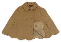 Béžové vlněné podšité pončo s límečkem M&S