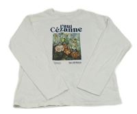 Bílé crop triko s kytičkami Zara