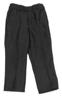 Tmavošedé společenské kalhoty s puky 