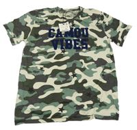 Nové - Khaki-béžové army tričko s nápisem Zara