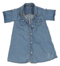 Modré riflové propínací šaty Zara