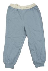 Modrošedé tepláky s bílým pasem H&M