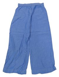 Modré plátěné culottes kalhoty H&M