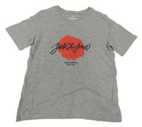 Šedé tričko s logem Jack & Jones 