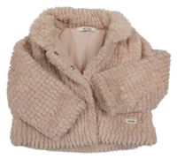Světlerůžová kožešinová podšitá bunda Le Chic