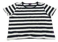 Černo-bílé pruhované crop tričko Buffalo