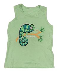 Světlezelené tílko s chameleonem PRIMARK