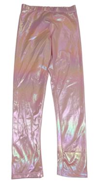 Světlerůžové metalické legíny H&M