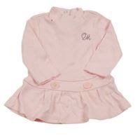 Světlerůžové šaty s kamínky a knoflíky a rolákem ORIGINAL MARINES