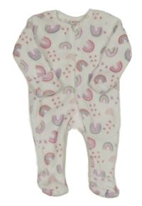 Bílá plyšová kombinéza s duhami PEP&CO