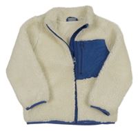 Smetanová huňatá podšitá bunda s kapsou lupilu