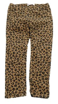 Hnědo-černé vzorované elastické manšestráky H&M