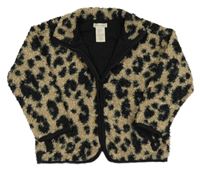 Béžovo-černá vzorovaná huňatá podšitá bunda CYNTHIA ROWLEY