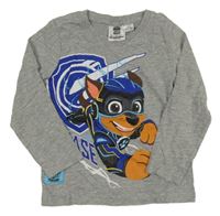 Šedé melírované triko s PAW PATROL - Chase nickelodeon